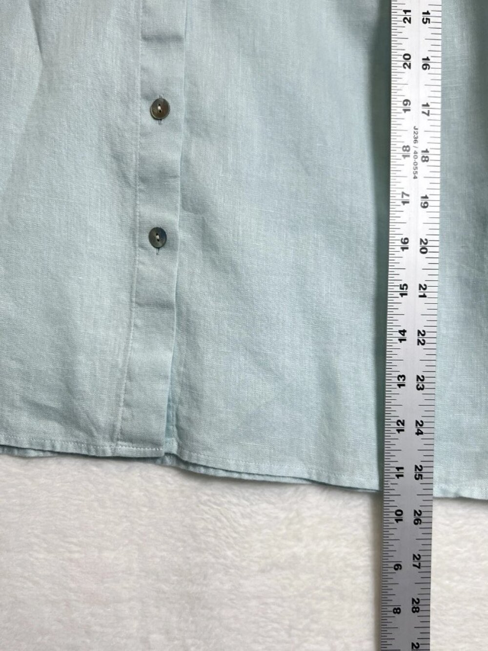 J Jill Love Linen Top Womens M Petite Light Blue Long Sleeve Beach Resort Casual - Picture 5 of 7